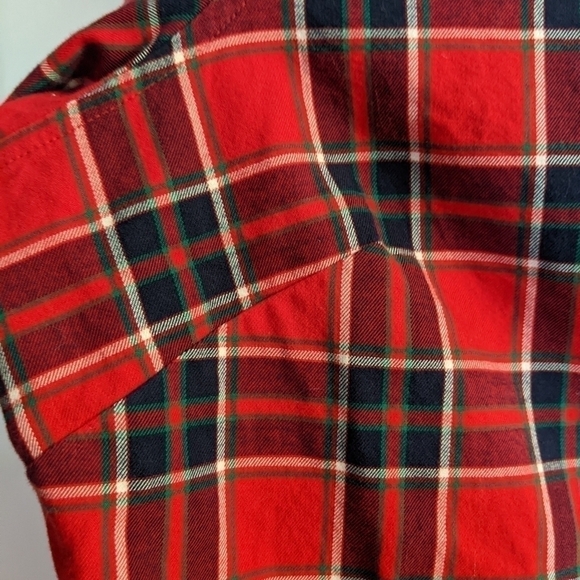 Vineyard Vines Red Plaid Weekend Button Down Cotton Shirt Size 16 - Picture 7 of 7